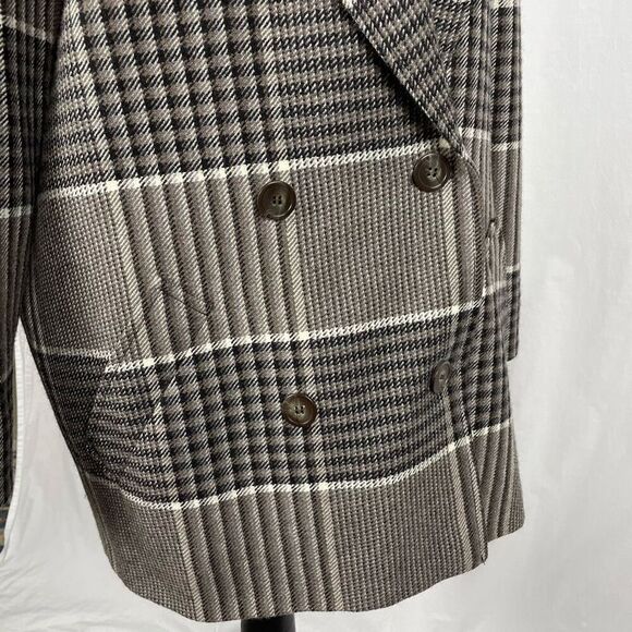 Vintage Jaeger Plaid 100% Wool Double Breasted Sports Coat - Women’s 8 - Picture 5 of 8